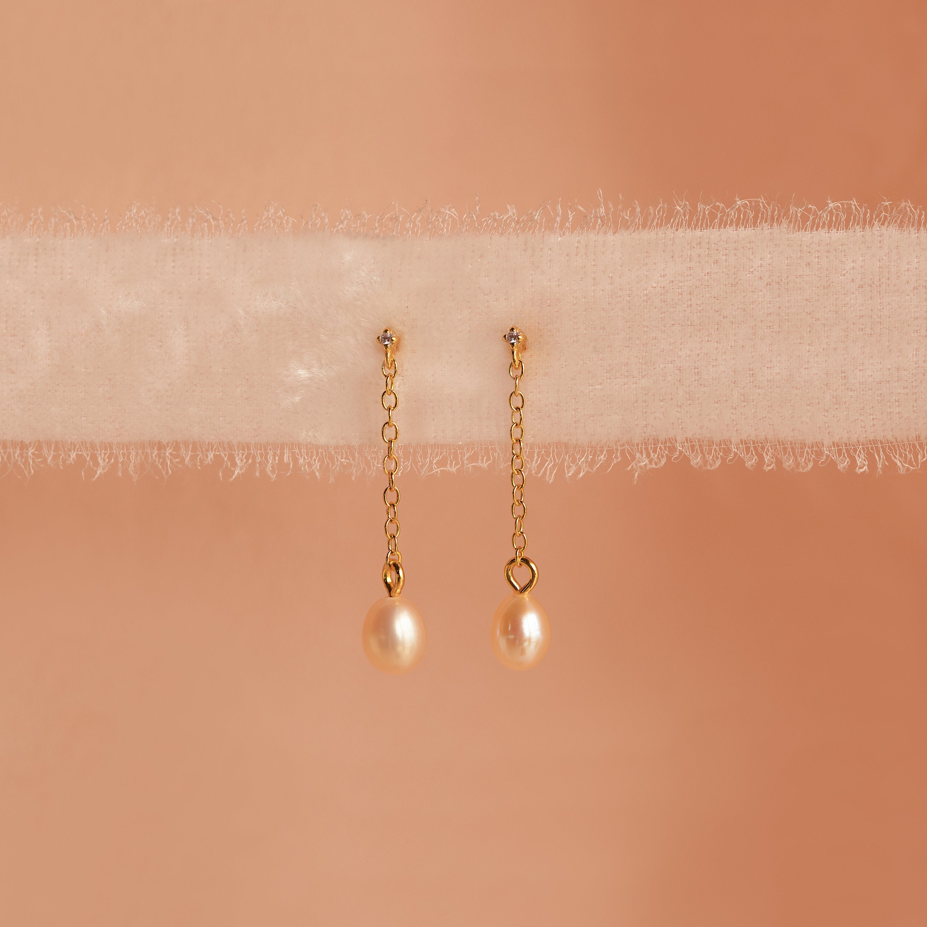 Isha Pink Pearl Earrings 18K Gold